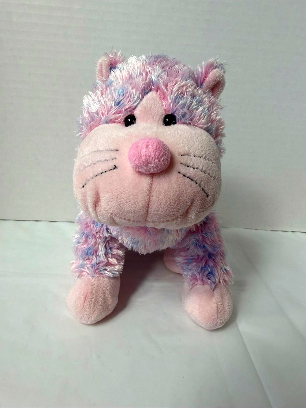Rare Ganz Webkinz Bubblegum Cheeky Cat Plush HM442 Pink Blue Spots No Code